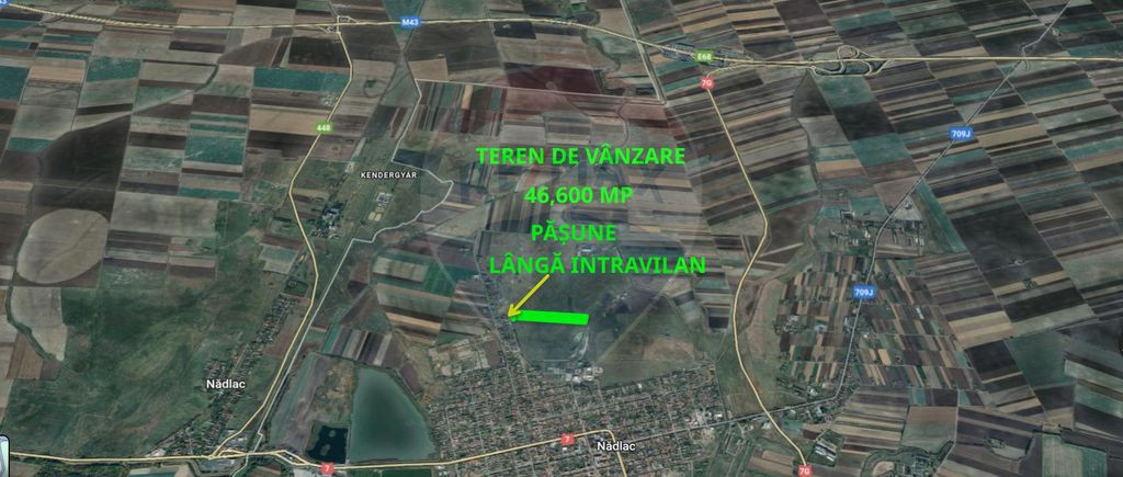 Teren cu potențial de vânzare 46,600mp lângă intravil...