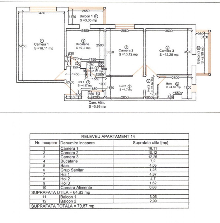 Apartament 3 camere, Decomandat, zona Soarelui
