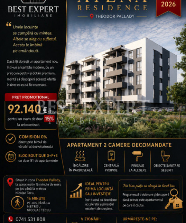 ???? 2 Camere | BONUS Parcare la orice avans | Direct Dezvol
