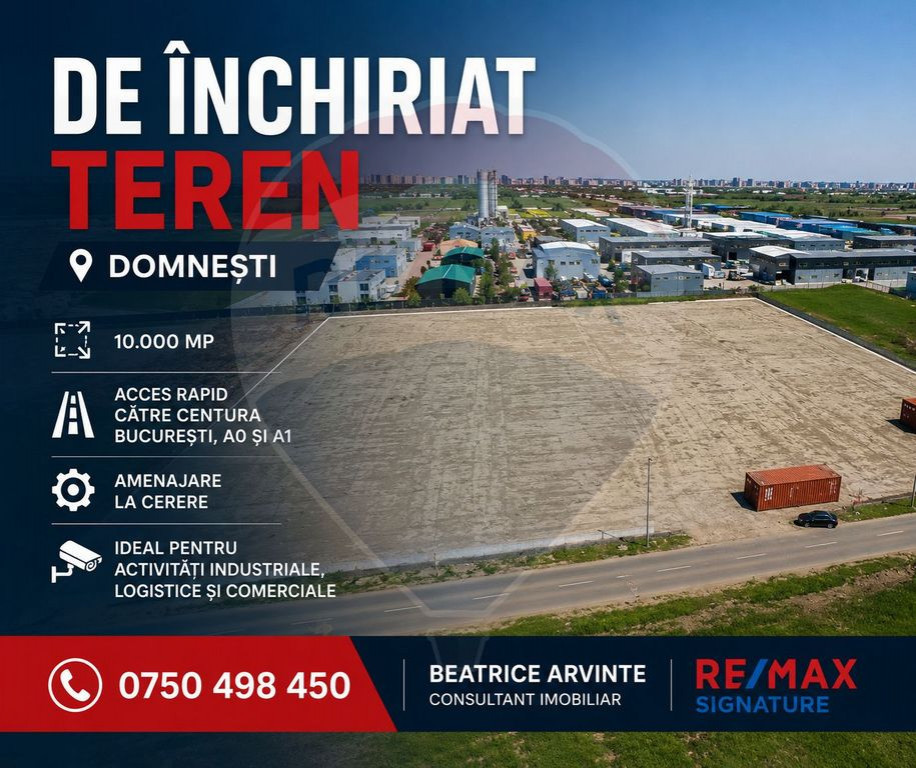 Teren 10.000 mp Domnești - Centura București - Betonare...