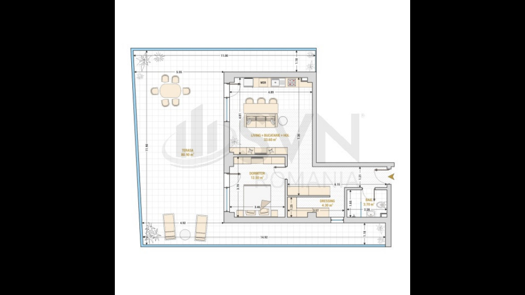 Apartament 2 camere Marriot