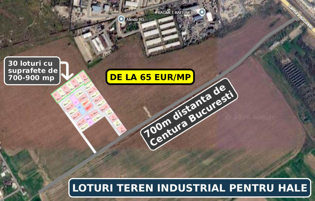 Loturi Teren Industrial Bragadiru 30000mp – langa Centura București