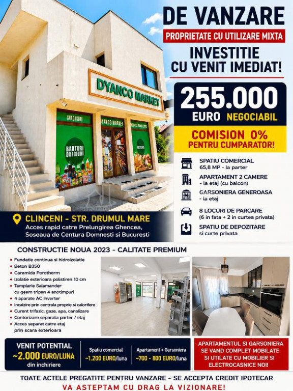 - Spatiu Comercial Apartament Garsoniera - Clinceni -
