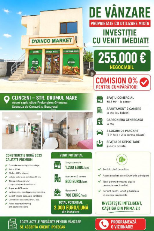 - Spatiu Comercial Apartament Garsoniera - Clinceni -