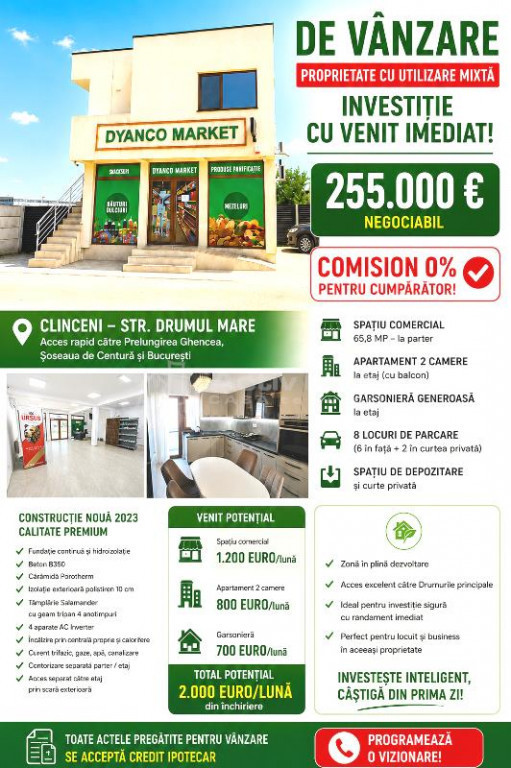 - Spatiu Comercial Apartament Garsoniera - Clinceni -