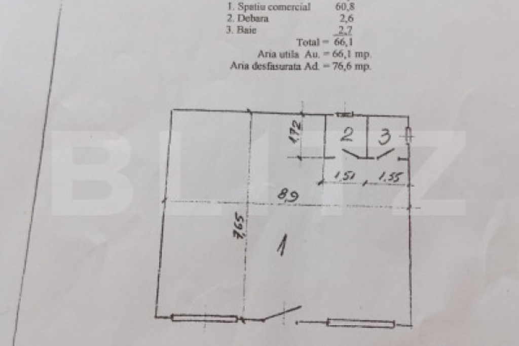 Spatiu comercial in Reghin 60 MP