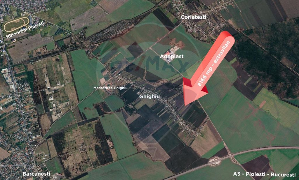 Teren agricol EXTRAVILAN - 8166 mp, Ghighiu — acces DN1...