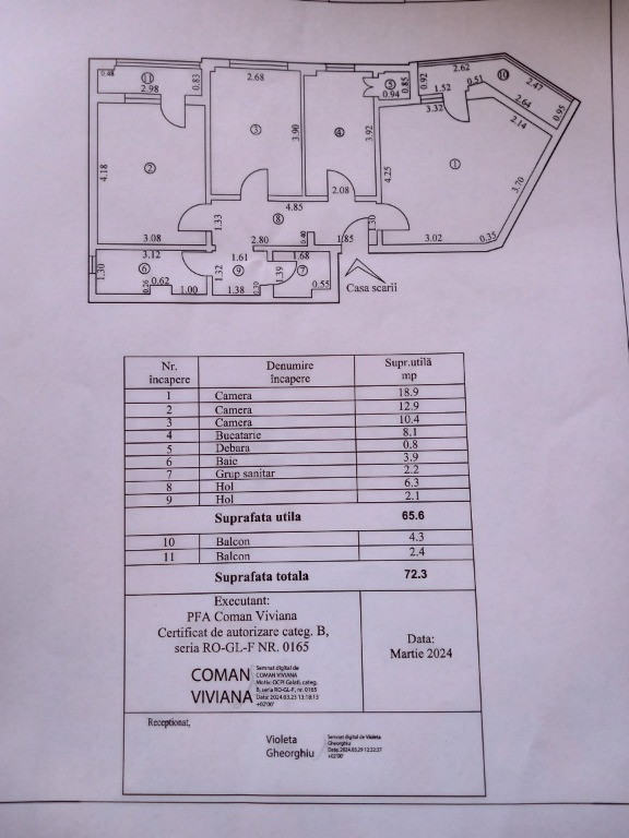 72Mp, apartament 3 camere, Vidin