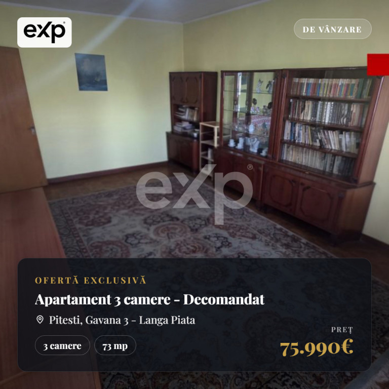 Vând apartament 3 camere Pitesti Gavana 3