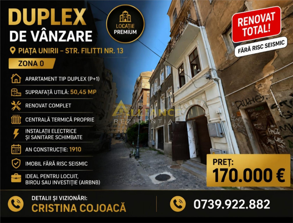 Piata Unirii Apartament tip duplex P 1 50 mp Centru Vechi Co