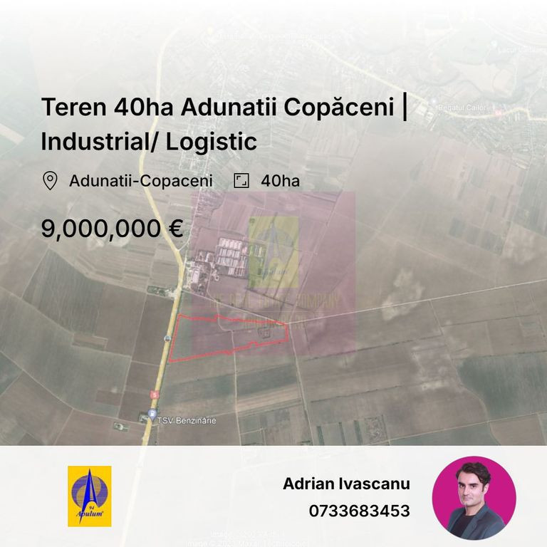 Teren 40ha Adunatii Copăceni | Industrial/ Logistic
