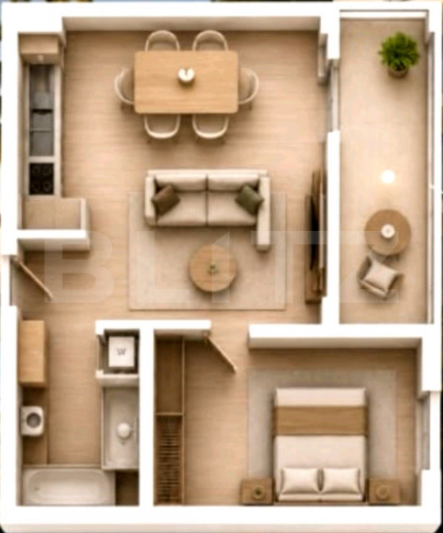 Apartament decomandat, 2 camere, loc de parcare subteran,...