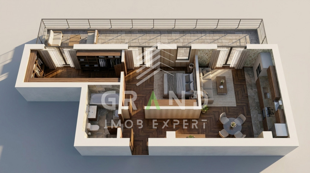 Ap 2 camere+dressing+terasă 25 mp | Parcare subterană | D?