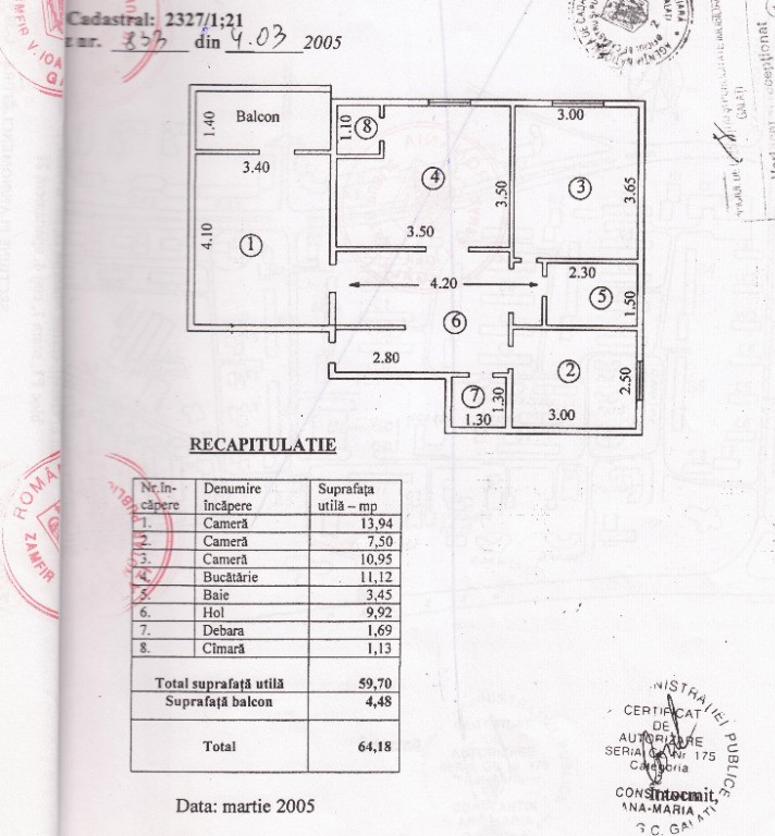 Apartament 2 camere, 58 mp, 2 balcoane – Siderurgiștilor Vest