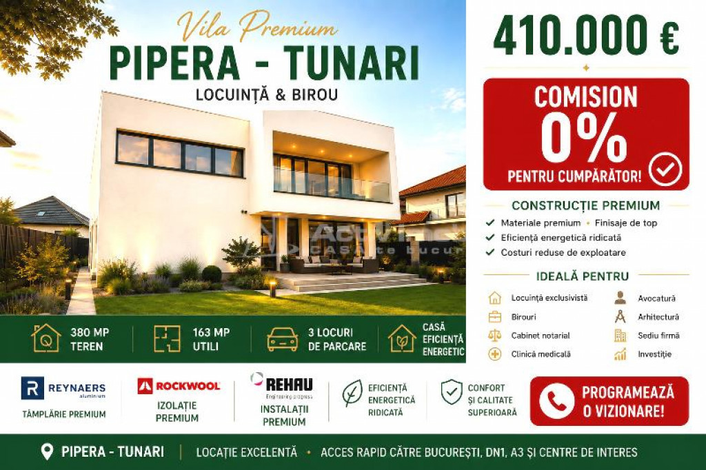 – Casa - Vila - Premium Pipera - Tunari - Locuinta si B