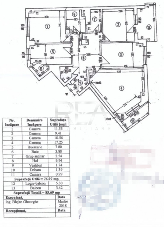 4 camere, 9/10, anvelopat, bloc 1982-Str. Turda