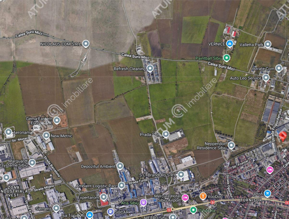 Teren intravilan pretabil blocuri 26137 mp in Sibiu/Calea Su