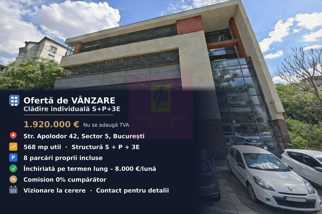 Clădire individuală S+P+3E, zona Parlament | Închiriat...