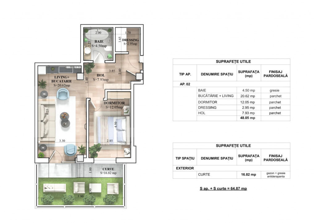 Apartament 2 camere, 48 mp, zona Galata