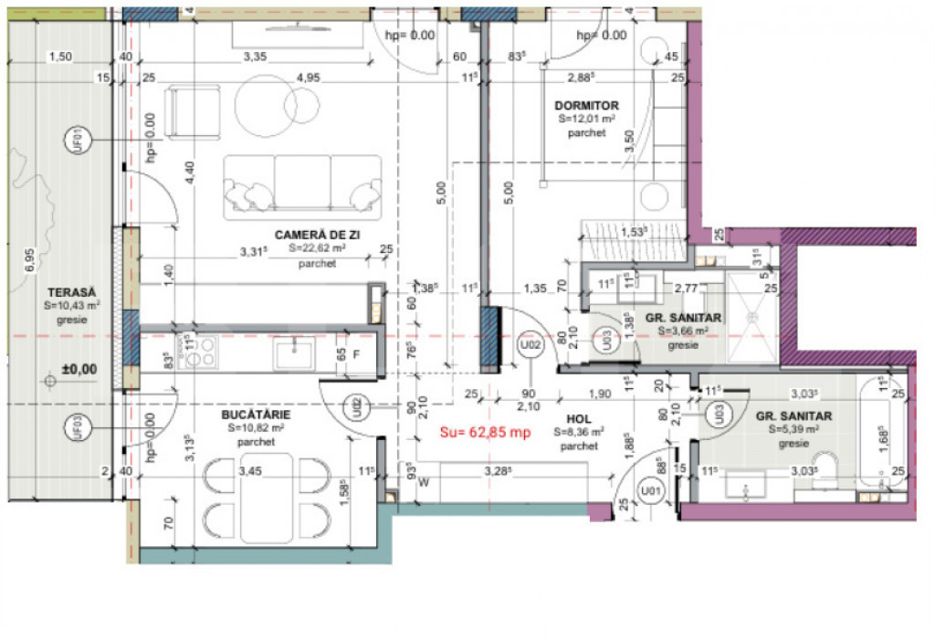 Apartament 3 camere, 64.38 mp, Comision 0, zona Iris