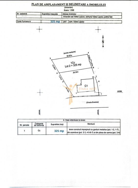 Teren Intravilan 325 - 350 mp - Valea Lupului - Centru