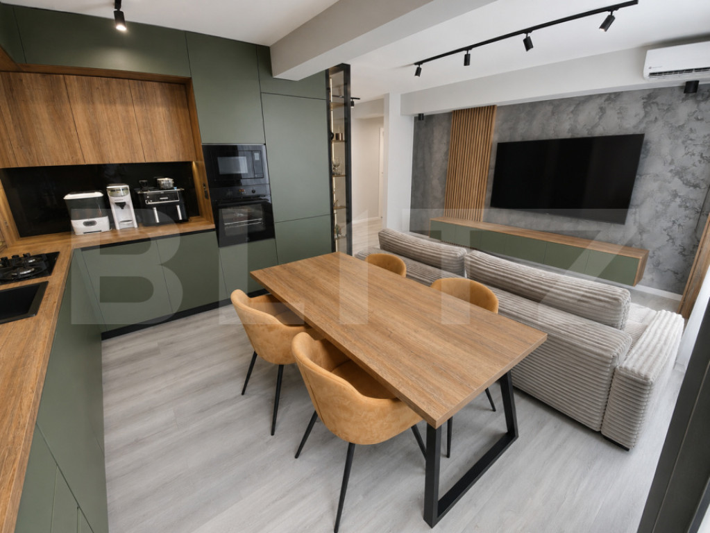 Apartament 3 camere, 68.50 mp, utilat și mobilat, zona Baci