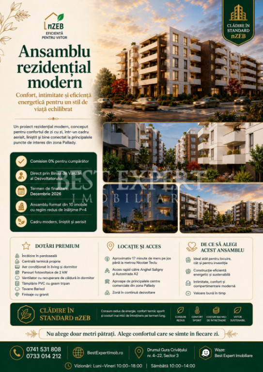 4 Camere pentru Familie | 96,93 mp Total | 2 Băi | Comision