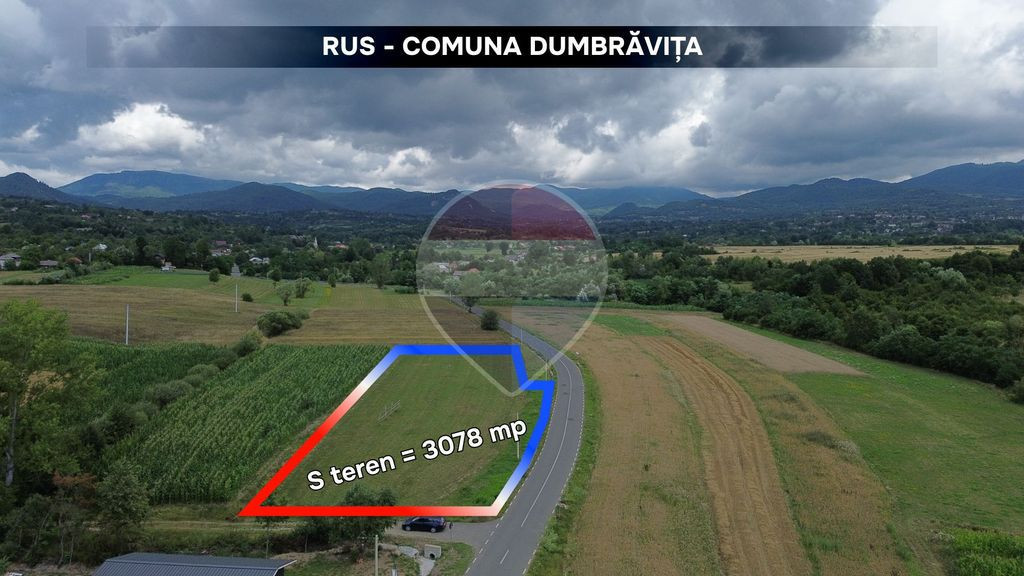 Teren intravilan în Rus | 3.079 mp | Ideal locuință sa...