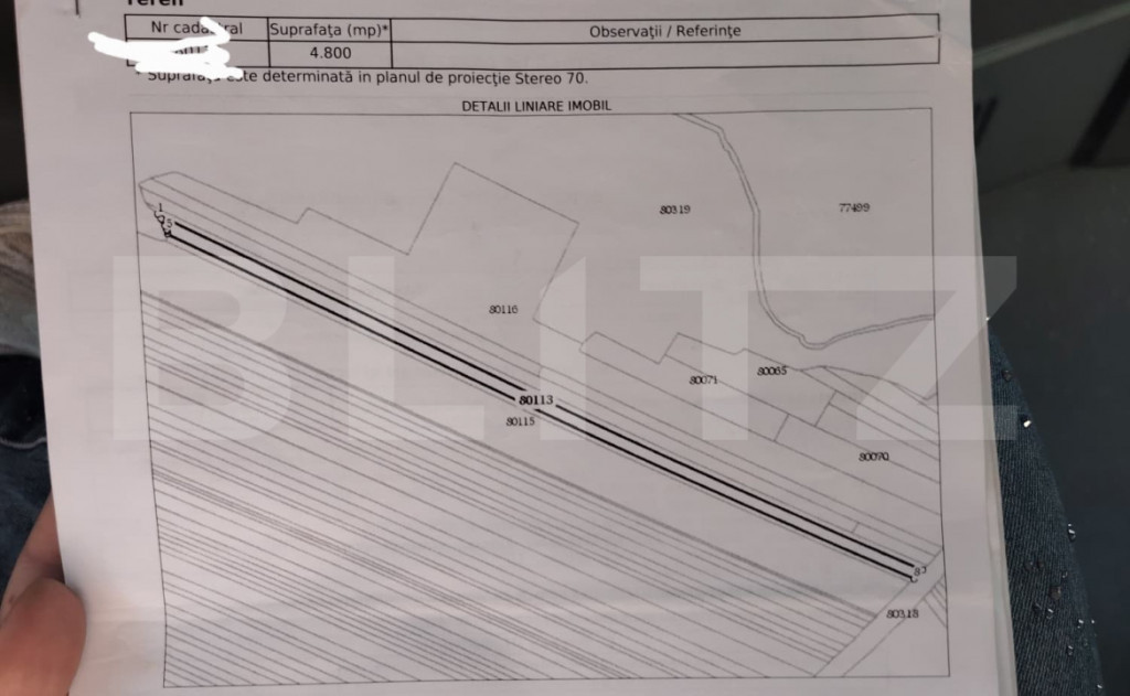 Teren extravilan de vanzare, 4800 mp, zona Vacareasca Teis