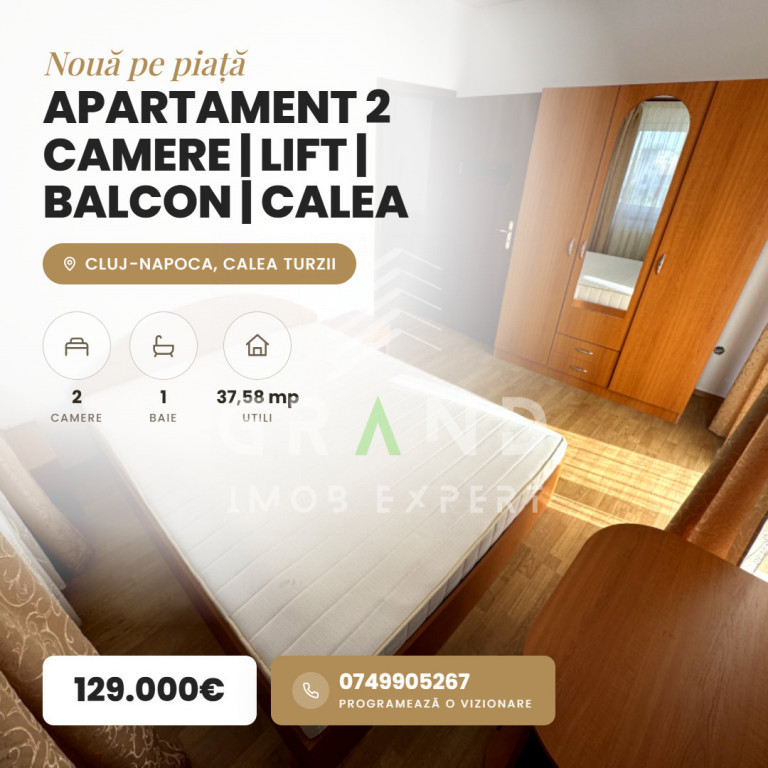 Apartament 2 camere | Lift | Balcon | Calea Turzii–zona OM