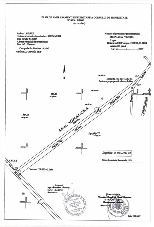 Teren extravilan 6.118 mp de vânzare – Ștefănești