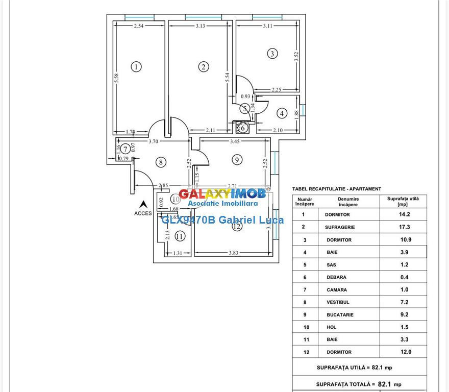 Comision 0% | Apartament 4 camere 82 mp | Decomandat | Podul