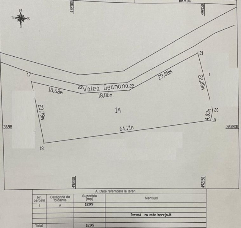 Teren intravilan 1299 MP Geamana, Pitesti – zona excele...