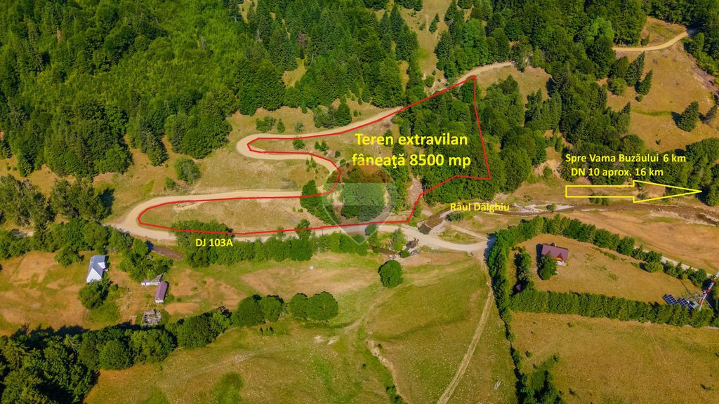 Teren 8500 mp, Valea Dălghiului - Vama Buzăului - veder...
