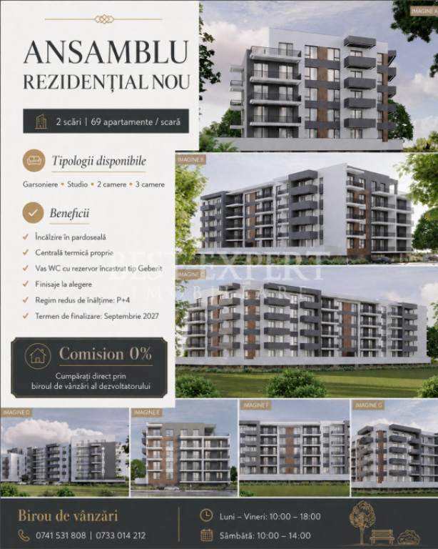 2 Camere ideal investitie | Centrala Proprie | Ansamblu Nou