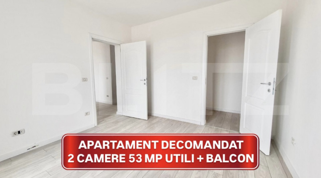 Apartament decomandat cu 2 camere + balcon,1 loc de parcare,
