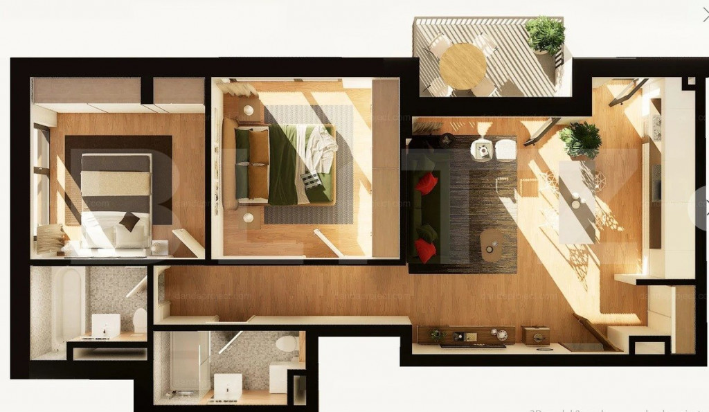 APARTAMENT 3 CAMERE│77 MP│ SEMIFINISAT │ZONA INTRE LAC