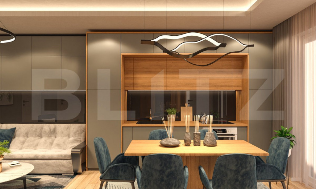 Apartament modern, semifinisat, cu 2 camere, 43,4mp, Apahida