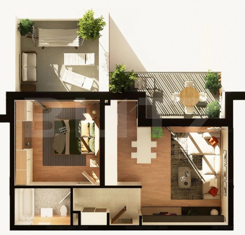 Apartament 2 camere, 56 mp, terasa 27 mp, constructie noua,