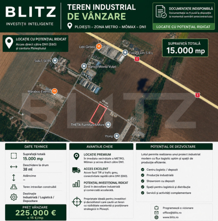Teren industrial, 15000 mp, Zona Lido Garbea, Ytong.