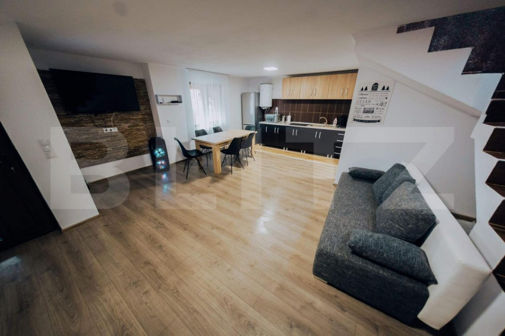 Cabana rustica,4 camere,90mp utili,foisor,gratar,teren 182mp