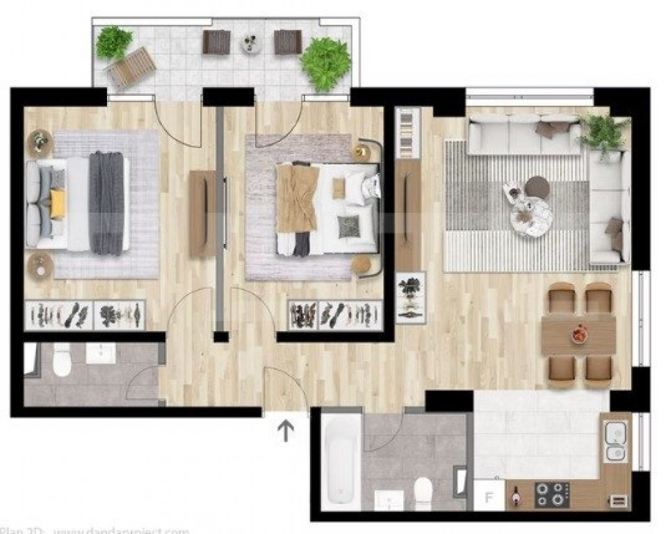 Apartament 3 camere | 72 mp | 2 balcoane | constructie noua