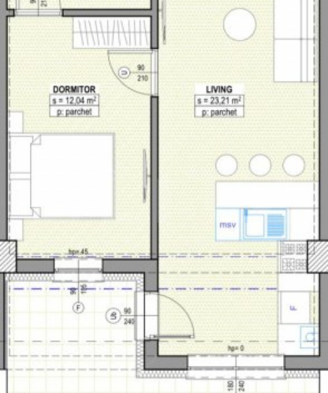 Apartament 2 camere, 48mp, cu terasa de 22 mp, plata la dezv