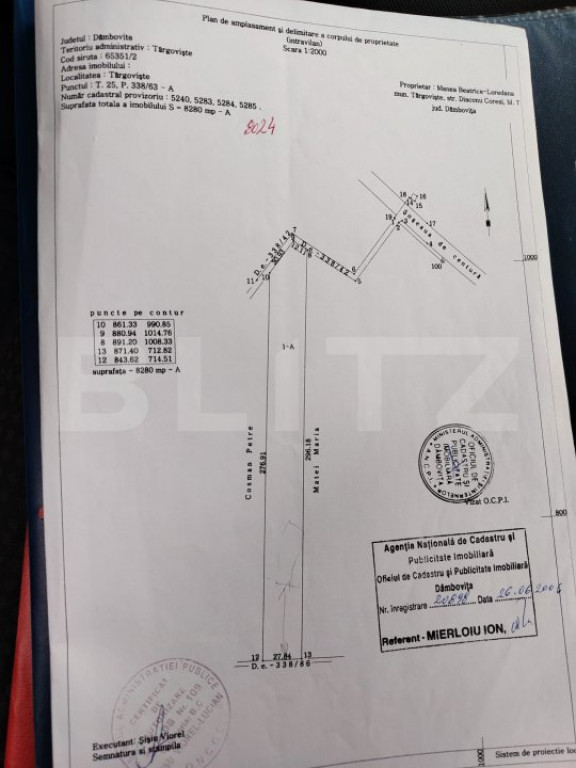 COMISION 0% LA CUMPĂRĂTOR Teren INTRAVILAN 8280 mp, zona L