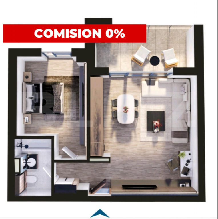 Apartament decomandat cu 2 camere, 52 mp, loc de parcare inc