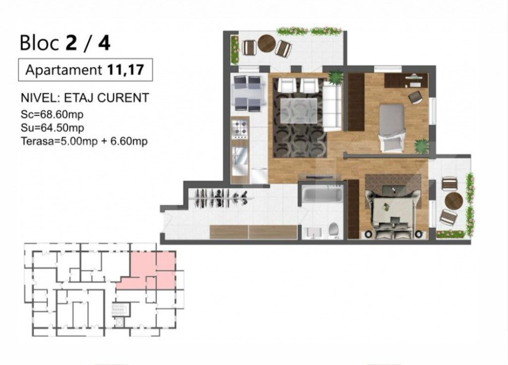 Apartament modern de 3 camere, bloc nou, zona Zăvoaie Kaufl