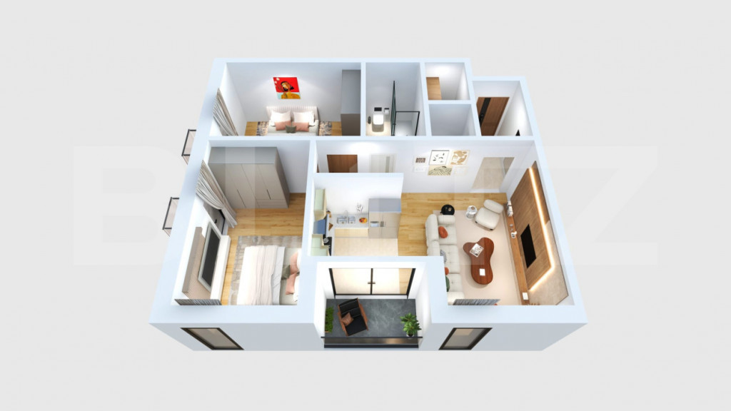Apartament cu 3 camere, 59 mp, zona Cetate