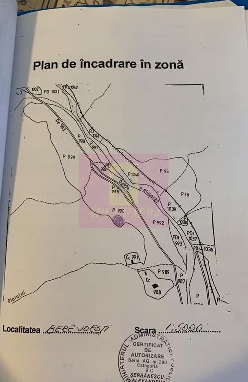BEREVOIESTI (AG) SE VINDE TEREN 834 MP IN zona Pastravari...