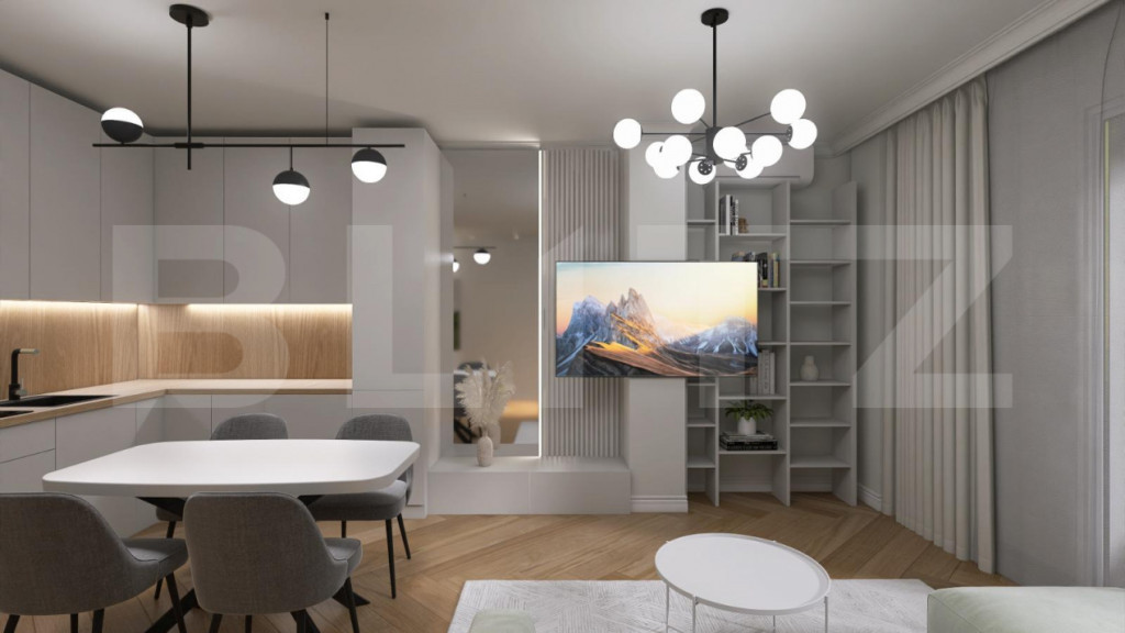 Apartament nou modern, 2 camere, centrala pe gaz si panouri