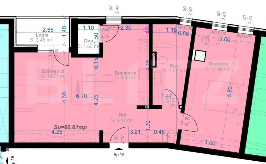 Apartament 2 Camere | 61 mp Utili | Zona Aradului